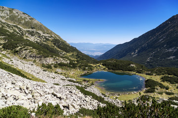 Naklejka na ściany i meble View of Muratovo lake in Pirin Mountain, Bulgaria