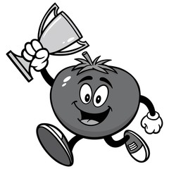 Tomato Running with Trophy Illustration