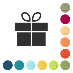 Farbige Buttons - Geschenk mit Schleife