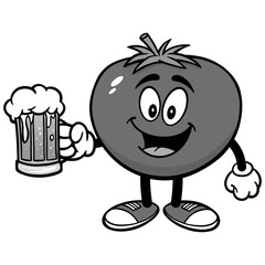 Tomato with Beer Illustration