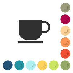 Farbige Buttons - Kaffeetasse
