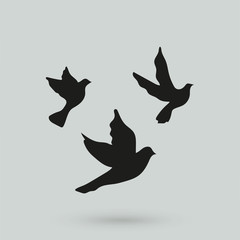 Bird crow icon. Simple illustration.
