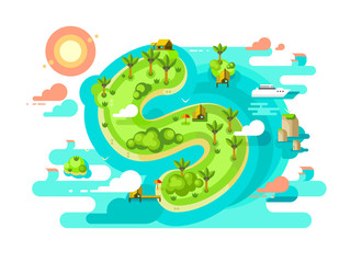Island paradise nature offshore design