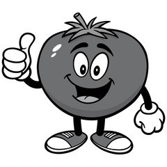 Tomato with Thumbs Up Illustration