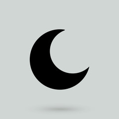 Black crescent moon icon