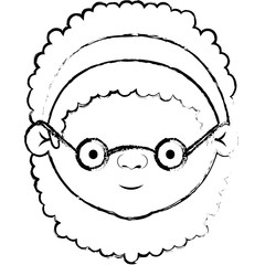 blurred silhouette of face elderly woman with glasses and bow la