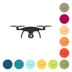 Farbige Buttons - Drohne mit Kamera