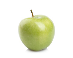 Young green apple on a white background