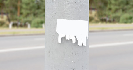 A blank ad on the pole. mockup