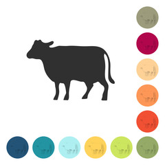 Farbige Buttons - Kuh