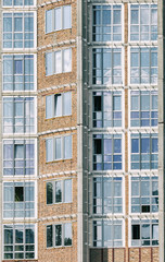 Building facade of the house. mockup