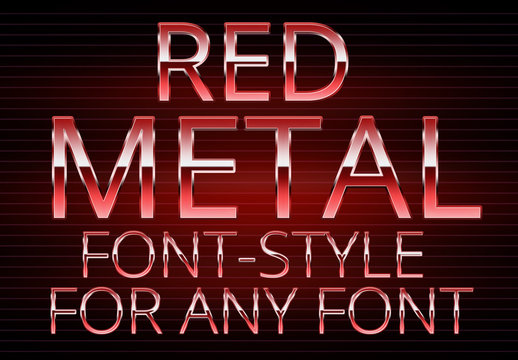 Red Metallic Text Style 1