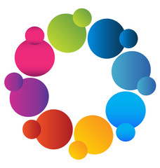 Teamwork colorful people icon