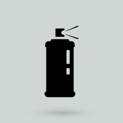 vector black spray can icon on white