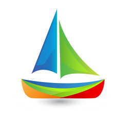 Colorful boat icon