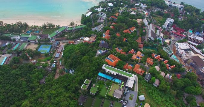 aerial photography the Interstitial hill the middle of Kata Noi beach andKata beach