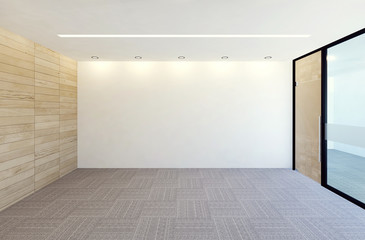 Empty modern office room interior, 3D rendering