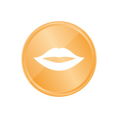 Obraz premium Bronze Münze - Lippen