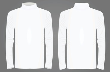 White high neck long sleeve t shirt. vector illustration