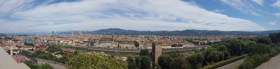 Fototapeta na wymiar Panorama above Florence, Italy during the day.