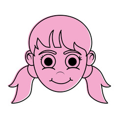 Girl cartoon icon Kid childhood little and people theme Isolated design Vector illustration