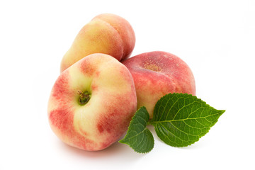 Peach. Fruit with isolated on white background.