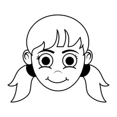 Girl cartoon icon Kid childhood little and people theme Isolated design Vector illustration