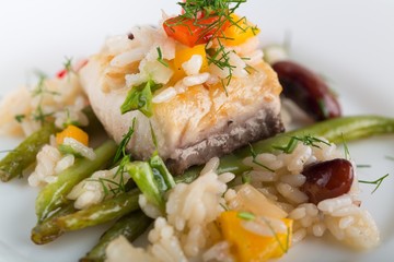 Fried fish with rice.