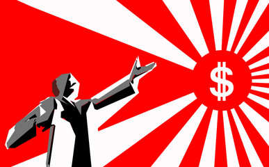 capitalist in propaganda style
