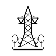Electric tower icon save energy power and eco theme Isolated design Vector illustration