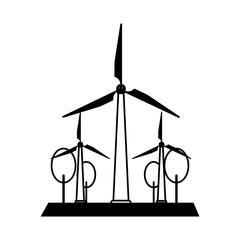 Wind mill icon save energy power and eco theme Isolated design Vector illustration