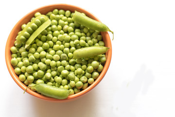 Green peas and peas