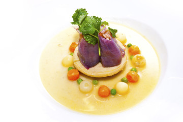 Mediterranean eggplant and artichoke plate