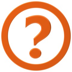 question mark interrogation point 3d orange question icon asking sign punctuation mark isolated on white