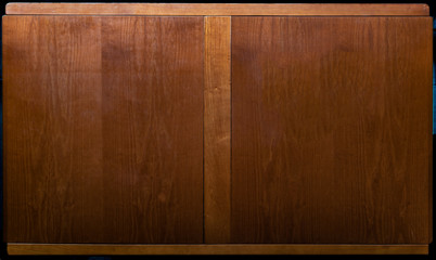 Top view of dark wooden table