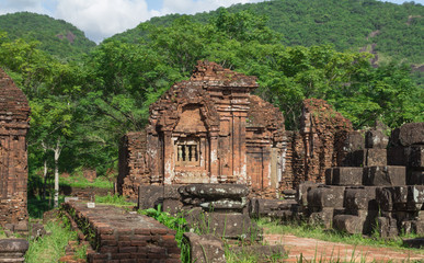 ancient ruins in jungle