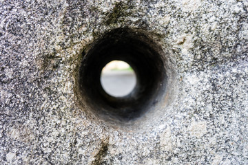 concrete hole see through close up thoughts solution way of life abstract tunnel view