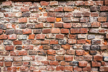 brick wall of an abandoned building