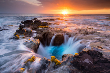 Pools of Paradise during Sunset at the Coast of Hawaii (Big Island)