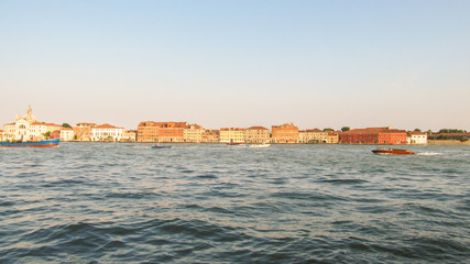 Fototapeta na wymiar Skyline of Giudecca Island in Venice, Italy