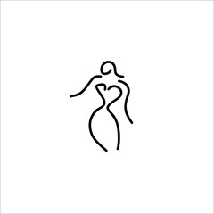 woman heart shape icon vector