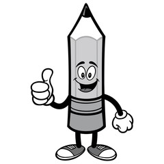 Pencil with Thumbs Up Illustration