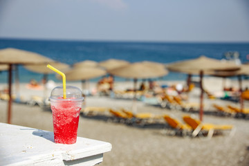 slushy on beach 