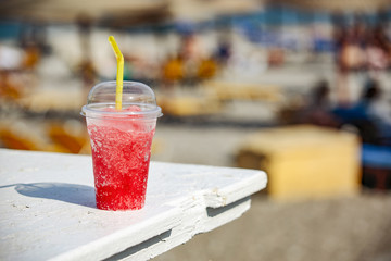 slushy on beach 