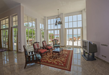 Interior design of luxury apartment living room