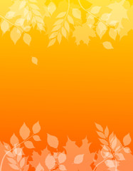 Naklejka na ściany i meble Autumn background with leaves