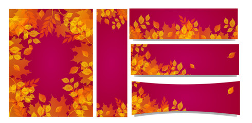 Naklejka na ściany i meble Set of autumn sale banners