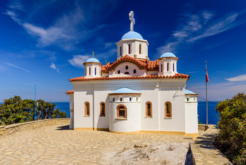 Traditional Greek Church in Karlovasi town, Samos island, Greece