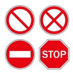 Stop sign, set. Vector illustration