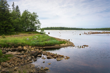 Fototapeta premium The rocky shore of the White sea.